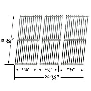 Replacement Stainless Steel Cooking Grid for BBQ Galore XC03WN, XG3TBWN and Kenmore 119.162300, 119.16240, 119.162310, 119.16311, 119.163118, 16311, 119.16311800, 119.16312800, BQ06W1B Gas Grill Models, Set of 3