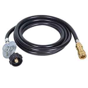 12ft Propane Hose with Regulator for Indoor/Outdoor Heater, Type 1 Connection x Quick Connect Fittings