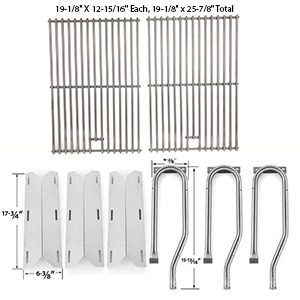 Replacement Kit for Jenn Air 720-0511, 730-0511, 730-0336, 720-0036 Gas Grills Models Includes Burners, Heat Plates and Cooking Grates, Set of 2