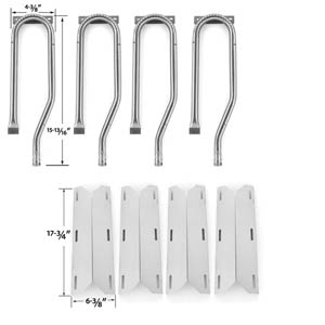 Replacement Jenn-Air 720-0337, 7200337, 720 0337 Gas Grill Repair Kit Includes 4 Stainless Heat Plates and 4 Stainless Steel Burners