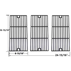 Gloss Cast Iron Cooking Grid Replacement for Charbroil 463240804, 463240904, 463241704, 463241804, 463247004, 463251505, 463251605, 463252005, 463252105 Gas Grill Models, Set of 3