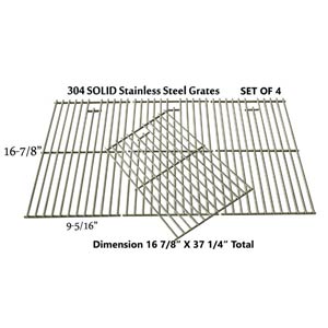 Replacement Stainless Cooking Grid for select Charbroil 463239915 463240115 463440310, Kenmore & Range Master Grill Models, Set of 4