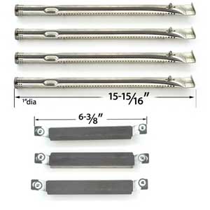 Repair Kit For Charbroil 463247310, 463257010 BBQ Gas Grill Includes 4 Stainless Burners and 3 Crossover Tubes
