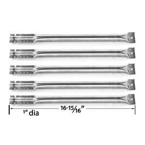 Repair Kit For Charmglow 720-0396, 720-0578 Five Burner Gas Grill Includes 5 Stainless Steel Burners, 5 Stainless Steel Heat Shields and 4 Crossover Tubes