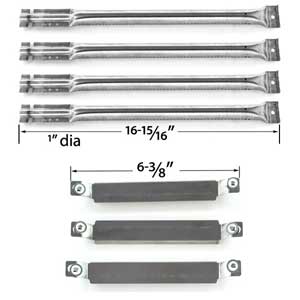 Repair Kit For Charbroil 463268207, 463268806 Gas Grill Includes 4 Stainless Steel Burners and 3 Crossover Tubes