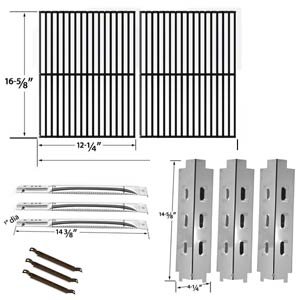 Replacement Repair kit For Charbroil 463320109 Gas Grill - 3 Stainless Steel Burners, 3 Stainless Heat Shields, 3 Crossover Tubes and Porcelain Steel Cooking Grates