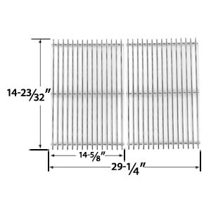 Replacement Stainless Steel Cooking Grid for Char-Broil 4639122, 4639215, 4639218, 4639271, 4639284, 463928403, 463936503, 463937503, 463938003 and Kenmore 1585, 15855, 15865, 415.1585, 415.15855, 415.15865, 415.158060 Gas Grill Models, Set of 2