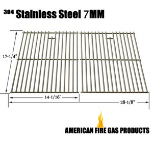 Replacement Stainless Steel Cooking Grid for Aussie 6703C8FKK1, 6804S8-S11, 6804T8KSS1, 6804T8UK91, 67A4T09K21, Brinkmann 810-9490-F, 810-8425-S, 810-9490-0 and Grill Chef SS72B Gas Grill Models, Set of 2