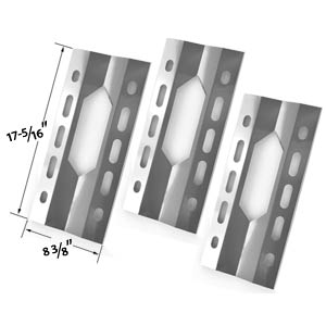 3 Pack Replacement Repair kit For Nexgrill 720-0011, 720-0047-U Gas Grill Models - 3 Stainless Steel Burners & 3 Heat Shields