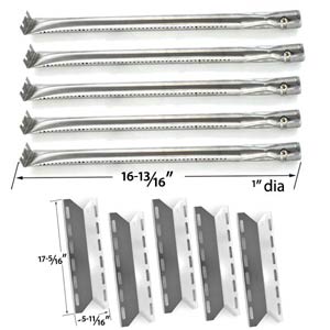 Replacement Nexgrill 720-0033, 720-0234, 720-0289 and Charmglow 720-0234, Rebuild Kit-5 Stainless Burners and 5 Stainless Steel Heat Plates