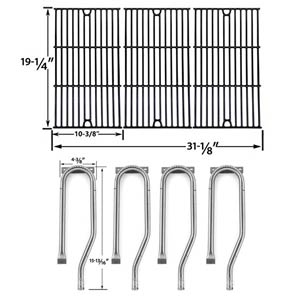 Repair Kit for Jenn Air 720-0337, 7200337, 720 0337 BBQ Gas Grill Includes 4 Stainless Burner and Porcelain Cooking Grates