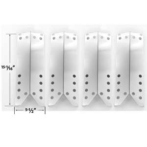 4 Pack Replacement Stainless Steel Heat Plate for Kenmore Sears 122.16431010, 122.16435010, Nexgrill 720-0679R & Uberhaus 780-0007A Gas Models