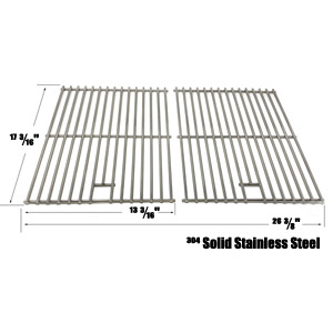 Replacement Stainless Cooking Grid For Kitchen Aid 720-0830A, Nexgrill 730-0830D & Sam's Club 720-0830F, 730-0830F Gas Models, Set of 2