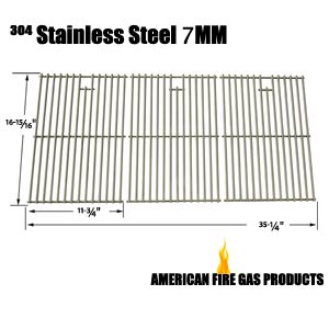 Replacement Stainless Steel Cooking Grid for Master Chef 85-3008-4, 85-3009-2, T620LP, T620NG, G65001, G65002, Nexgrill 720-0419, 720-0459 and North American Outdoors 720-0419, 720-0459, BB10837A Gas Grill Models, Set of 3