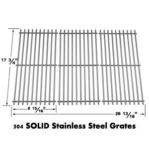 Replacement Stainless Steel Cooking Grid for Brinkmann 810-9415W, 810-9415-W, 810-8411-5, Pro Series 8300, 810-2410-S, 810-7490-F, Charmglow 810-8410-F, 810-8410-S Gas Models, Set of 3