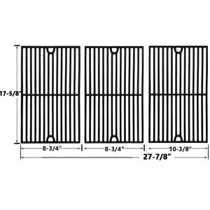 Cast Iron Replacement Cooking Grids For Brinkmann 7231, 810-1415F, 810-1470, 810-1470-0, 810-7231-W and Grill King 810-9325-0 Gas Grill Models, Set of 3