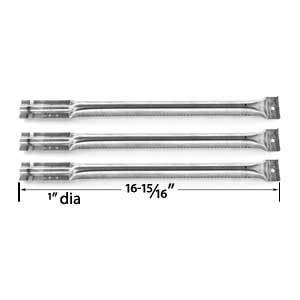 3 Pack Replacement Repair kit For Charmglow 720-0396, 720-0578 Gas Grill Models - 3 Stainless Steel Burners & 3 Stainless Heat Plates