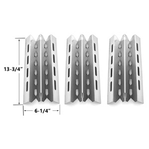 3 Pack Stainless Steel Heat Plate Replacement for select Broil King, Broil-Mate, Huntington and Sterling Gas Grill Models