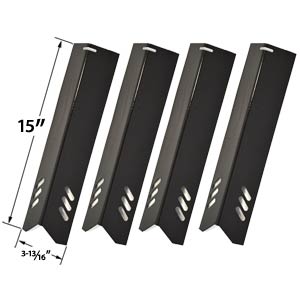 Replacement 4 Pack Porcelain Heat Shield For Uniflame GBC1059WB-C, GBC1059WB, BHG BH13-101-001-01, GBC1362W, Backyward BY12-084-029-98, GBC1255W, BY13-101-001-12, BY13-101-001-13, Gas Grill Models