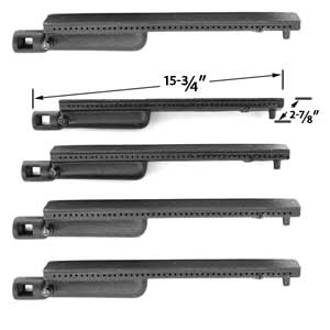 5 Pack Cast Iron Replacement Burner for Gas Grill Models by Aussie 7362BO-B11, 7362BO-M11, 7362KIXB41, 7362KO-B11, 7362KO-G11 and Sunshine L3, L4