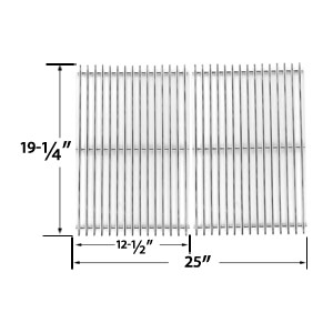 Replacement Heavy Duty Stainless Steel Cooking Grates For Brinkmann, Charmglow, Jenn-Air, Nexgrill, Perfect Glo, Turbo and Capt'n Cook Gas Grill Models, Set of 2