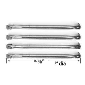 4 PACK Replacement Stainless Steel Burner for Shinerich SRGG41009, Tera Gear GSS3220A, Uniflame GBC1069WB-C, Presidents Choice 09011010PC, 09011042PC, 09011044PC, PC10011016, 324687, Bbqtek GSF2818K, GSS3220JS and IGS IGS-2504 Gas Grill Models …
