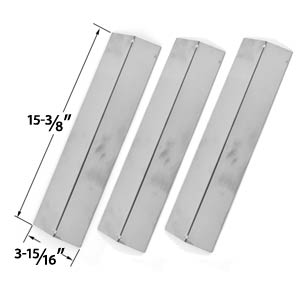 Replacement 3 Pack Stainless Steel Heat Cover for Brinkmann, Uniflame GBC091W, GBC831WB, Charmglow & Grill King Gas Grill Models
