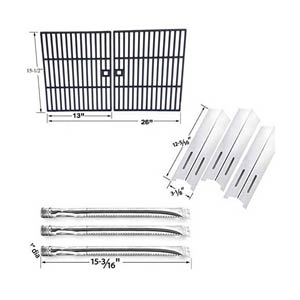 Life@home GSF2616J, GSF2616JB, GSF2616JBN and BBQ Grillware GSF2616, 41590 BBQ Gas Grill Repair Kit Includes 3 Stainless Burner, 3 Stainless Heat Plates and Porcelian Grates