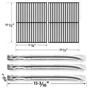 Life@home GSF2616J, GSF2616JB, GSF2616JBN and BBQ Grillware GSF2616, 41590 BBQ Gas Grill Repair Kit Includes 3 Stainless Burners and Porcelian Grates