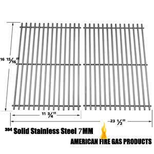 Replacement Stainless Steel Cooking Grids For Brinkmann 2500, 2500 pro series, 2600, 2700, 2720, 4425, 4445, 6440, 6650, 6668, 6670, 810-2500, 810-2500-0, 810-2500-1, 810-2600-0, 810-2600-1, 810-2610-0 Gas Grill Models, Set of 2