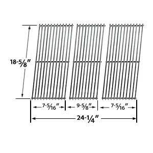 Replacement Stainless Steel Cooking Grid for Kmart 640-784047-110, Master Forge IGS-01015J, Outdoor Gourmet B070E4-A, BQ06W1B, BQ070E4-A and Kenmore 119.162310, 119.16311, 119.16311800, 119.16312800, 16311, BQ06W1B Gas Grill Models, Set of 3