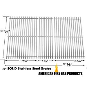 Replacement Stainless Steel Cooking Grid for Members Mark M3206ALP, M3206ANG, M3207ALP, M5205ALP, M5205ANG, MONARCH04ALP and Kenmore 141.16655900, 141.17677 Gas Grill Models, Set of 3