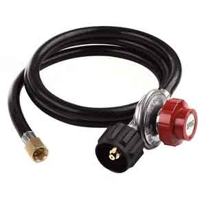 5FT (60in) High Pressure Adjustable Propane Regulator 0-20 PSI allows a much finer control of your burners fits type-1 (QCC-1) tank connections-3/8" flare fitting - Works with 2 Burner Forge, Stove,