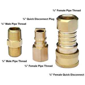 Natural Gas Quick-Connect Kit 3/8" Male Pipe Thread x 3/8" Female Pipe Thread, Solid Bras