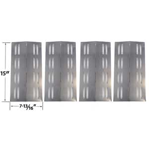 4 Pack Stainless Steel Replacement Heat Shield for Grill Chef PR364 , Barbeques Galore 3BENDLP, Members Mark Models REGAL04CLP, Charbroil 463742111, Grand Hall REGAL04CLP, Sams Members Mark Regal 04CLP and Patio Chef SS42, Patio Chef SS54, Patio Chef SS72