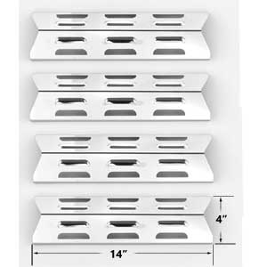 Replacement 4 Pack Stainless Heat Plate for BBQTek GSF2616AC Bond GSF3016E, BroilChef GSF2616AK, Gas Models