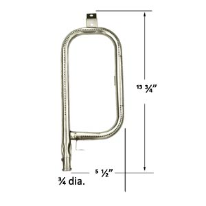 Stainless Steel Curved Pipe Burner Right For Uniflame GBC1025W, GBC1025WE-C, GBC9129M, GBC920W1 Models