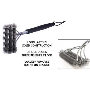 18"-3 in 1 Metal Clip Grill Brush Provides Effortless 360° Cleaning For Weber Charcoal, Charbroil, Gas, Brinkmann, Electric, Charmglow, Nexgrill, Smoker & Infrared BBQ Grills + Nylong Bag …