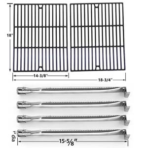 Repair Kit for Uniflame GBC850W BBQ Gas Grill Includes 4 Stainless Burners and Porcelain Cooking Grids