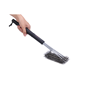 18"- 3 in 1 Stainless Steel Brushes - Heavy Duty Barbecue Cleaner Tools, Perfect for Weber Charcoal, Charbroil, Gas, Electric, Smoker & Infrared BBQ Grills + Nylong Bag