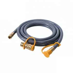 (12 FT) 3/8" Natural Gas Hose with Quick Connect 3/8 Includes Quick Connect Fitting which Connects to 3/8" Male Pipe Thread.