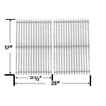 Replacement Stainless Steel Cooking Grid Replacement for Charbroil 463250509, 463250510, 461262409 and Broil-mate 8218TEXAN25, 8248TEXAN50 Gas Grill Models, Set of 2